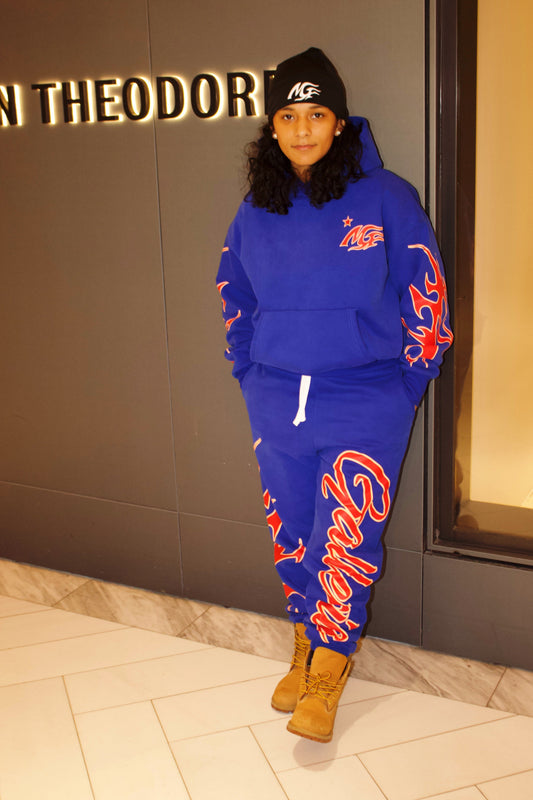 BLUEPRINT FLEECE HOODIE - BLUE