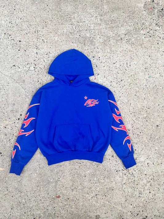 BLUEPRINT FLEECE HOODIE - BLUE